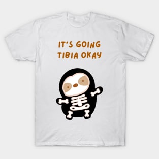 It’s Going to Be Okay Halloween Skeleton Sloth T-Shirt